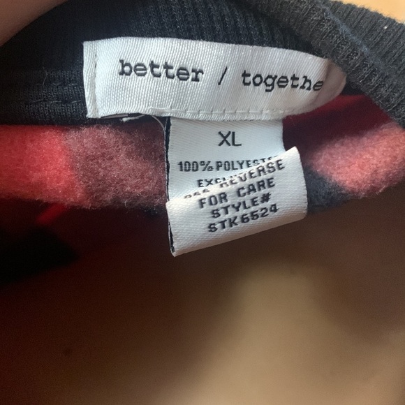 XLarge Buffalo Plaid Soft Crewneck Fleece Sweatshirt & Sweatpants Set NEW - Picture 6 of 6